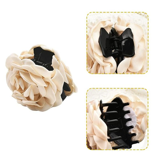 SHEIN Rose Flower Non-Slip Hair Claw Clip For Women & Girls