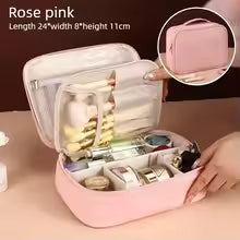 Partition Travel Makeup Bag – Portable Cosmetic Organizer