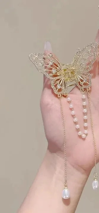 Tassel Butterfly Pearl Hair Catchers Hairpins for Girls and Women Hair accessories