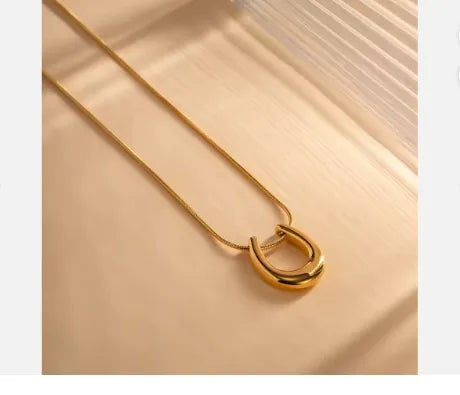 Horseshoe Pendant Stainless Steel PVD Coated Necklace