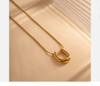 Horseshoe Pendant Stainless Steel PVD Coated Necklace