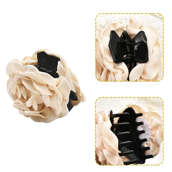 SHEIN Rose Flower Non-Slip Hair Claw Clip For Women & Girls