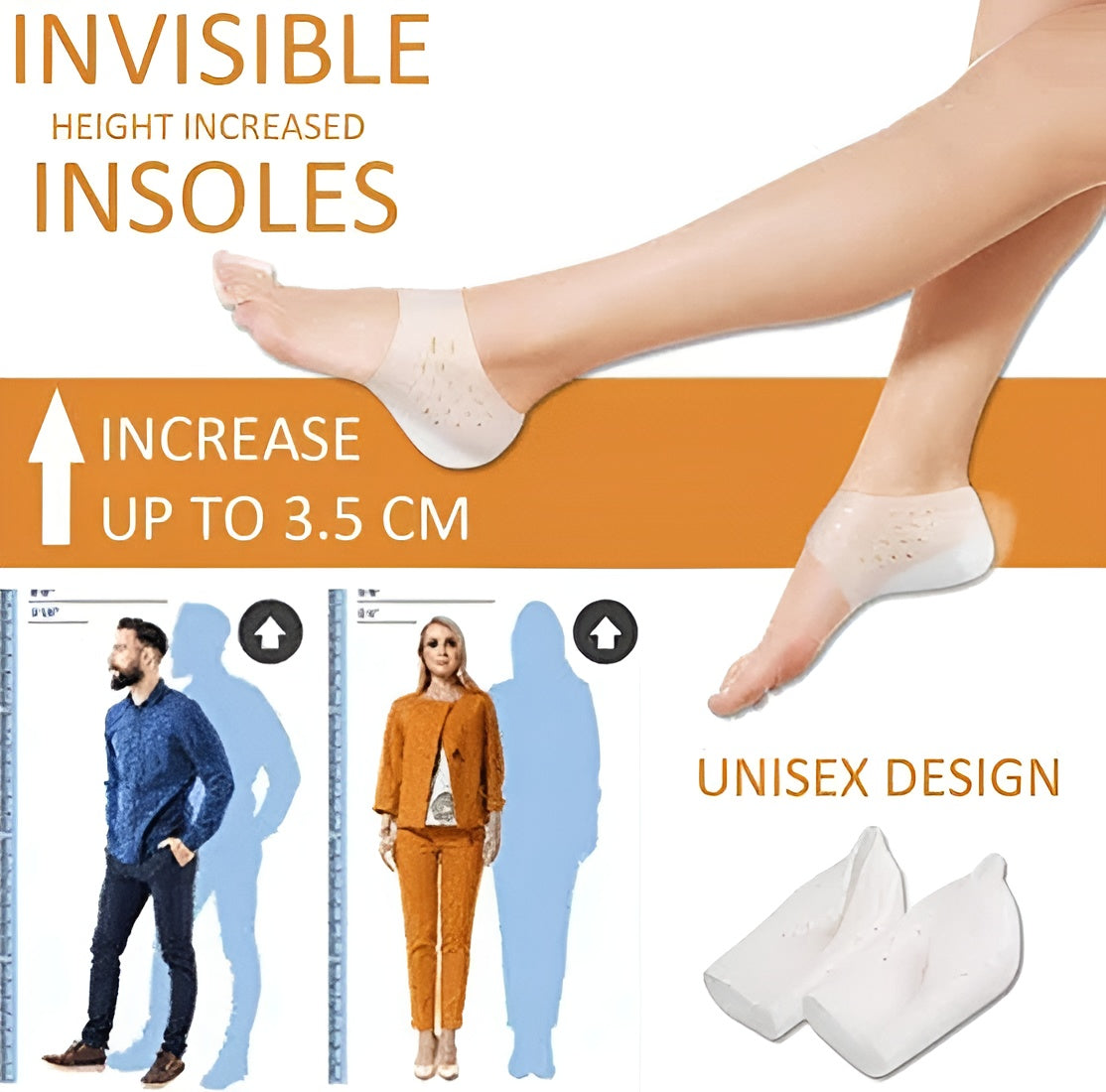 SILICON HEIGHT INCREASE SOLE PADS - (PAIR)