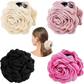 SHEIN Rose Flower Non-Slip Hair Claw Clip For Women & Girls