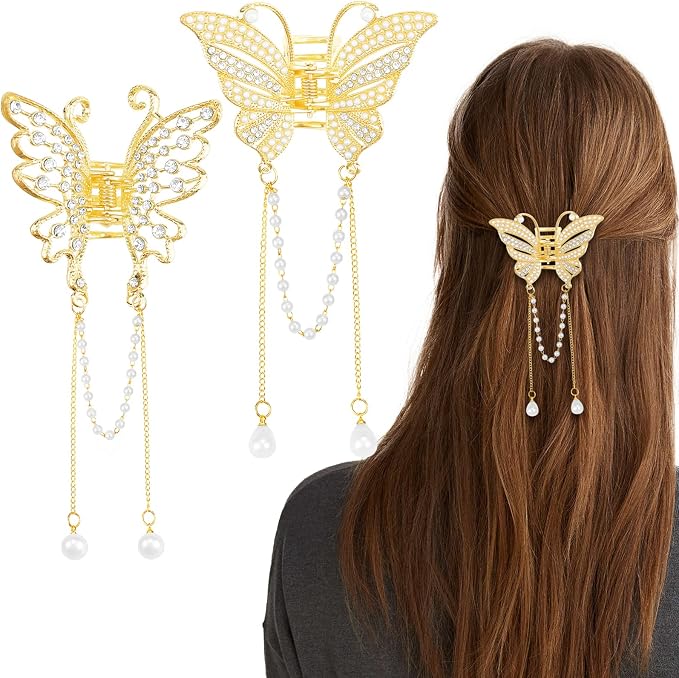 Tassel Butterfly Pearl Hair Catchers Hairpins for Girls and Women Hair accessories
