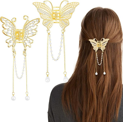 Tassel Butterfly Pearl Hair Catchers Hairpins for Girls and Women Hair accessories