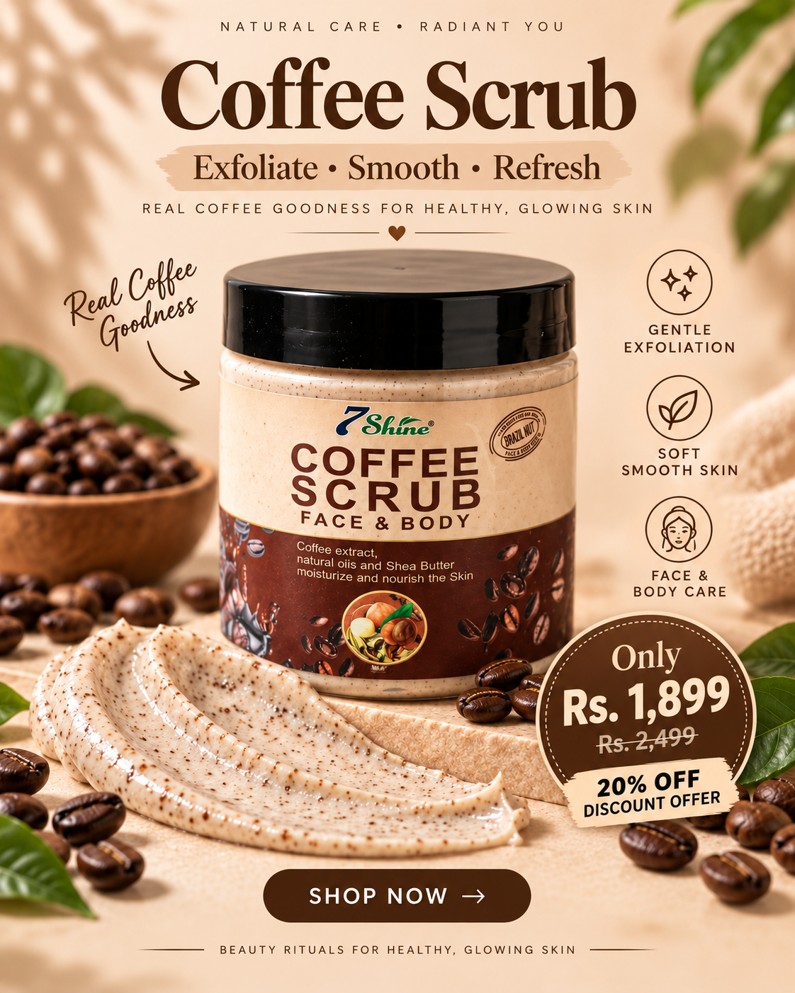 7Shine Coffee Scrub Face & Body