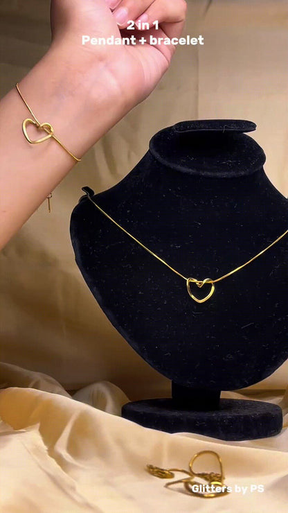 Heart Glow Duo Pendant and Bracelet Set