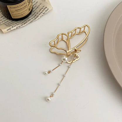 Korean Bowknot Claw Clips Pearl Pendant Hair Accessories