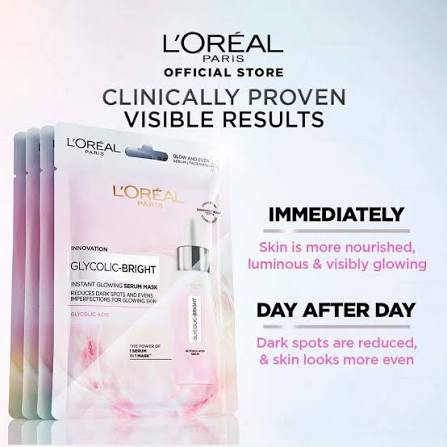 L'Oreal Paris Glycolic Bright Instant Glowing Serum Mask