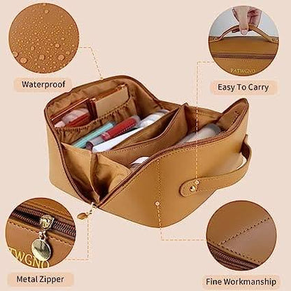 Facial Beauty - Leather Laziness Makeup Bag Assorted Color