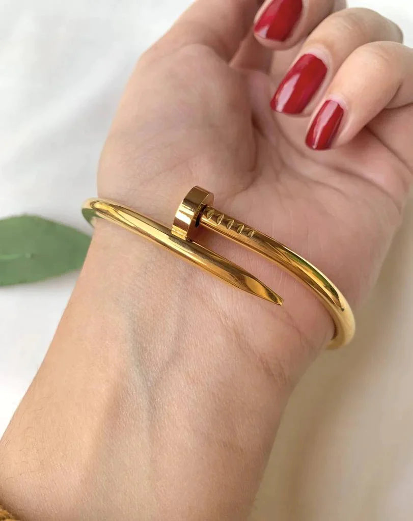 Stainless Steel Nail Bangle+ Ring