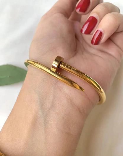 Stainless Steel Nail Bangle+ Ring